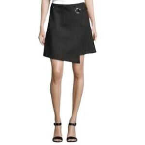 NEW WITH TAGS PATRIZIA LUCA GREY FAUX SUEDE WRAP MOTO SKIRT